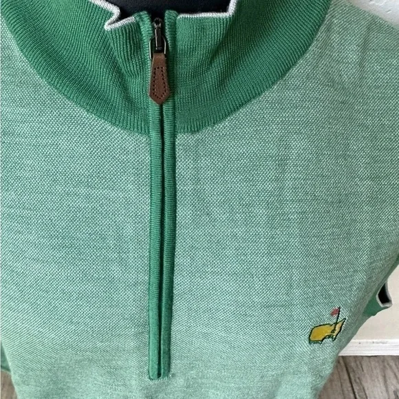 Men Augusta National Clubhouse Quarter Zip Up Made In Italy Masters wool vest M - Picture 6 of 9